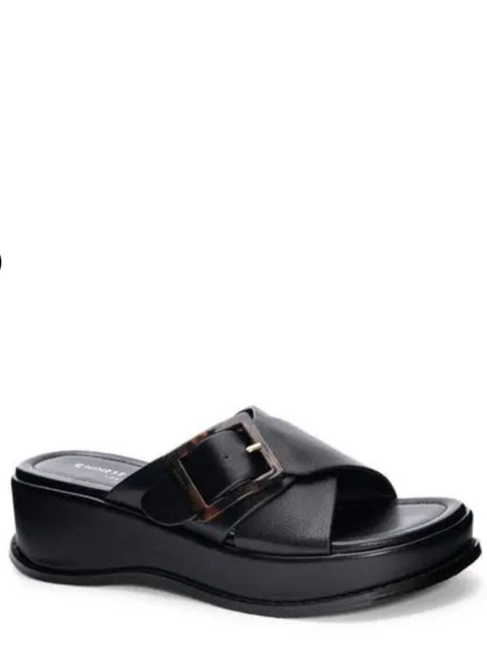 Chinese Laundry Surfs Up Black Crisscross Platform Slide Sandals - Size 9